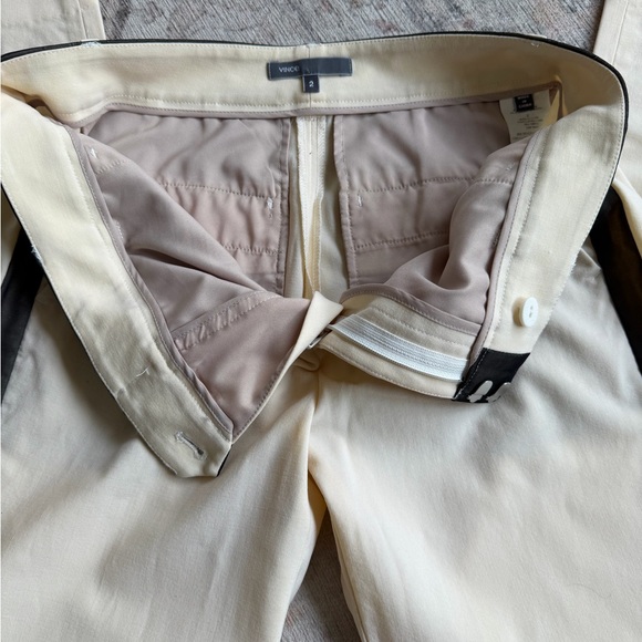 VINCE Cream and Black Colorblock Stripe Pants - Picture 4 of 4